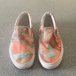 Vans Women's Slip-On Sneakers - Coral and Aqua